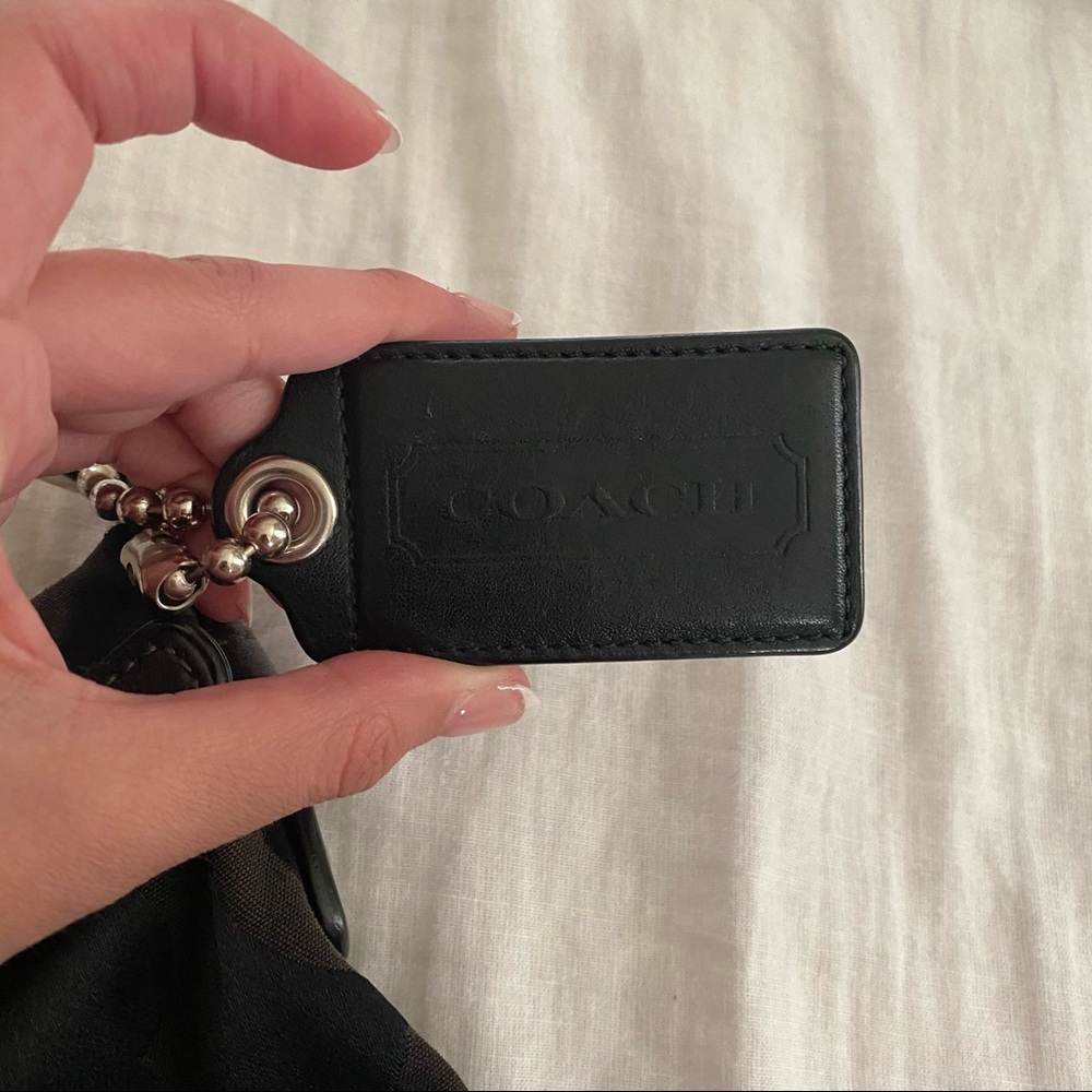 SOLD Coach op art black sateen hobo bag - Picture 11 of 12
